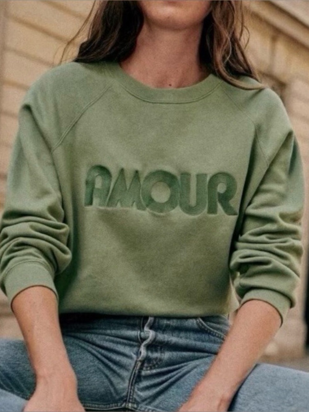 AMOUR Crewneck Sweatshirt - Sage Green